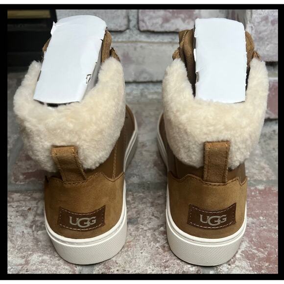 UGG Women Cakewalk UGGplush Wool Blend Upper Leather High Top Sneaker Size 9 - Picture 6 of 8